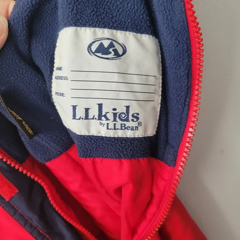 LL Bean Toddler Red Thinsulate Snow Bib Overalls Sz 4T Zip Front & Legs Boy Girl